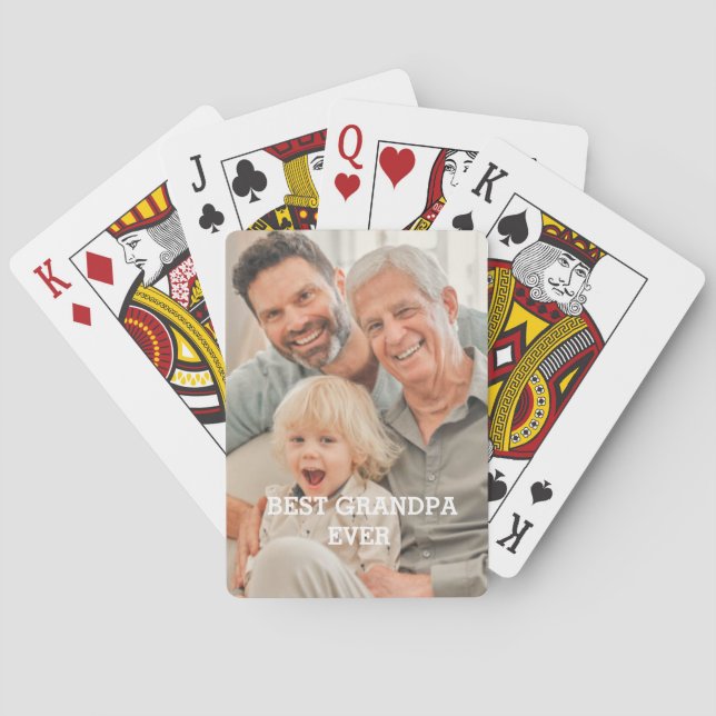 Best Grandpa Ever Custom Photo Create Your Own Poker Cards (Back)