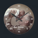 Best Grandpa Ever Custom Photo Create Your Own Pop Round Clock<br><div class="desc">Best Grandpa Ever. Custom photo clock. Create your own photo clock. Perfect for Father's day or for Grandad.</div>