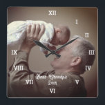 Best Grandpa Ever Custom Photo Create Your Own Pop Square Wall Clock<br><div class="desc">Best Grandpa Ever. Custom photo clock. Create your own photo clock. Perfect for Father's day or for Grandad.</div>