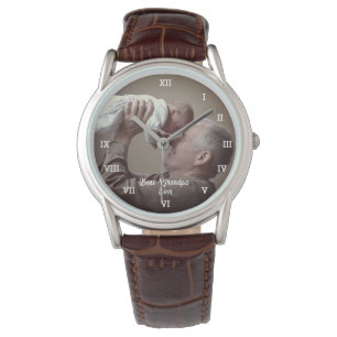Best Grandpa Ever Custom Photo Create Your Own Pop Watch