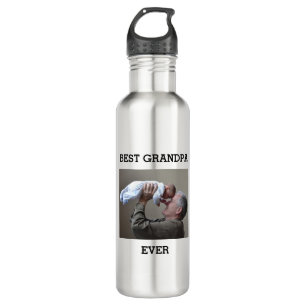Best Grandpa Ever Custom Photo Create Your Own Stainless Steel Water Bottle