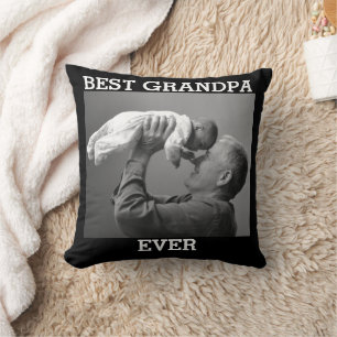 Best Grandpa Ever Custom Photo Create Your Own Throw Pillow