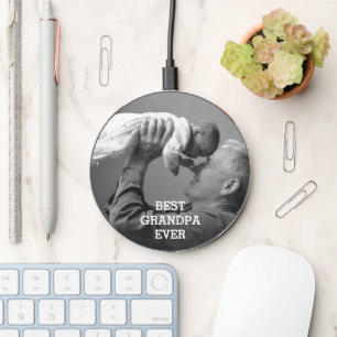 Best Grandpa Ever Custom Photo Create Your Own Wireless Charger