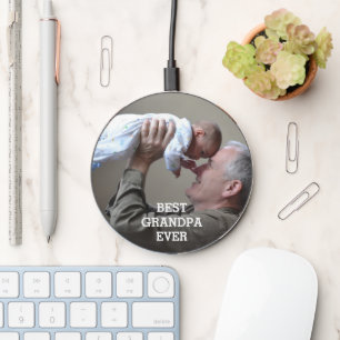 Best Grandpa Ever Custom Photo Create Your Own Wireless Charger