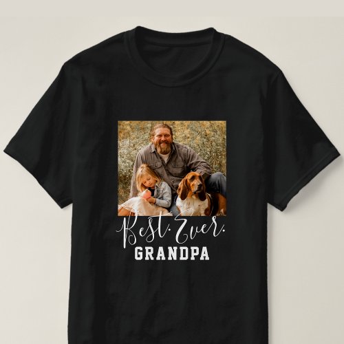 BEST GRANDPA EVER Custom Photo Fathers Day T_Shirt