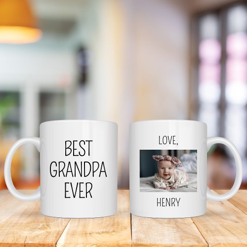 Best Grandpa Ever Custom Photo Mug For Grandpa
