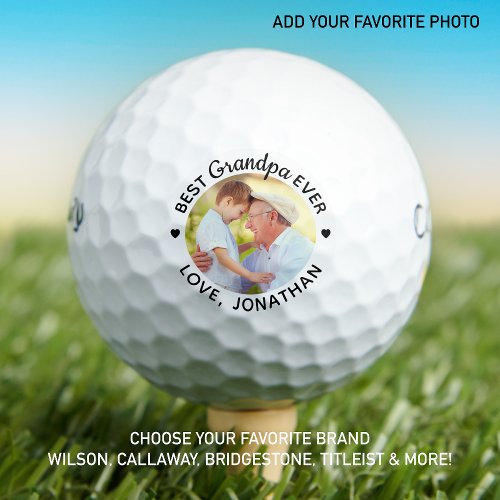 Best Grandpa Ever Custom Photo Personalized  Golf Balls