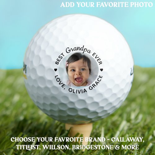 Best GRANDPA Ever _ Custom Photo Personalized Golf Balls
