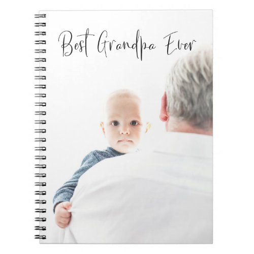 Best Grandpa Ever Custom Photo Script Modern Notebook