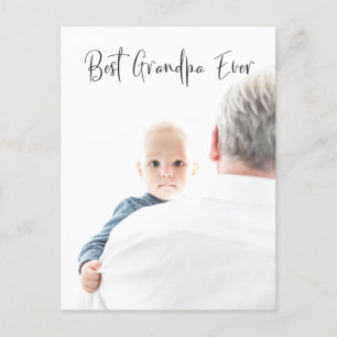 Best Grandpa Ever Custom Photo Script Modern Postcard