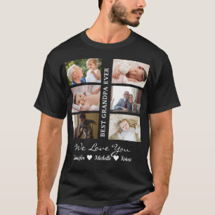 Best Grandpa Ever Custom Photos Grandchildren Name T-Shirt