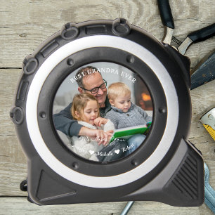 Best Grandpa Ever Custom Photos Grandchildren Name Tape Measure