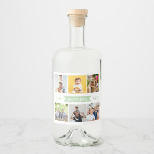 Best Grandpa Ever Custom Photos Liquor Label