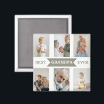 Best Grandpa Ever | Custom Photos Magnet<br><div class="desc">"Celebrate your amazing grandpa with a personalized magnet he’ll treasure every time he opens the fridge! Featuring the bold "Best Grandpa Ever" message and space for your favorite photos, this custom magnet is a heartfelt way to showcase special memories. Whether it’s from the grandkids, for Father’s Day, his birthday, or...</div>