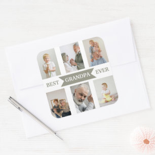 Best Grandpa Ever Custom Photos Sticker