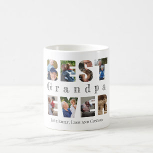 Best grandpa ever custom text photo, coffee mug