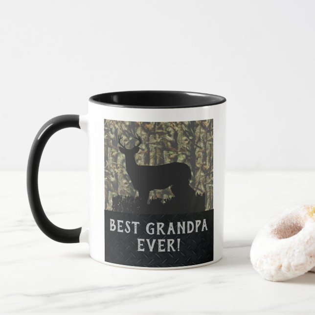 Best Grandpa Ever Deer Hunting Camo Mug (With Donut)