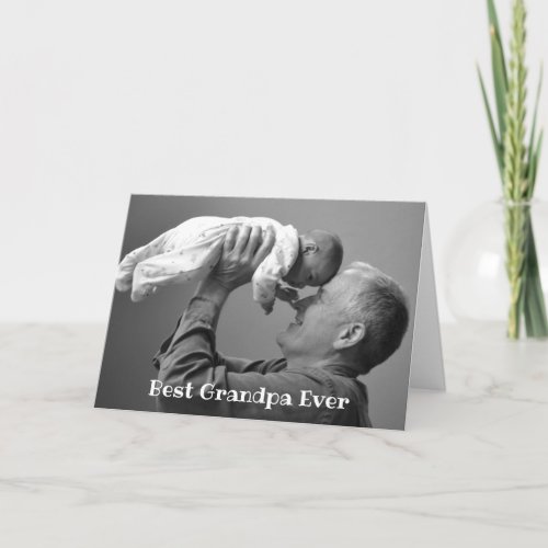 Best Grandpa Ever Family photo Grandchild Grandad Card