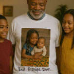 Best Grandpa Ever Family Photo T-Shirt<br><div class="desc">Surprise Grandpa with a personalized touch! This custom Best Grandpa Ever T-shirt features your very own photo, making it a thoughtful keepsake for birthdays, Father’s Day, or any special occasion. The bold, fun brown text—'Best. Grandpa. Ever.'—adds a stylish touch. Whether you call him Grandpa, Papa, or Gramps, this shirt is...</div>