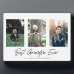 Best Grandpa Ever Father’s Day Plaque<br><div class="desc">Show appreciation for dad with this minimalist “Best Grandpa Ever” plaque. It features three spots for your own personal photos and room for a special message.</div>