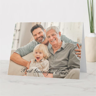 Best Grandpa Ever Father'a day Dad Daddy Photo Thank You Card