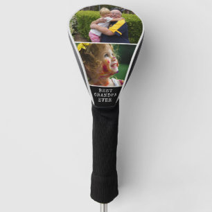 Best Grandpa Ever Father's Day 2 Photo Collage Golf Head Cover