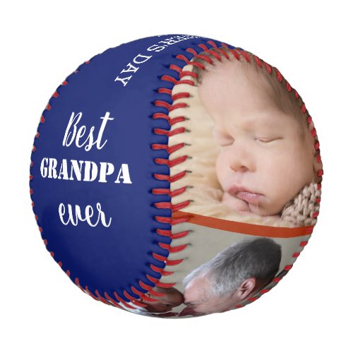 Best Grandpa Ever Fathers Day 3 Photo Collage Baseball