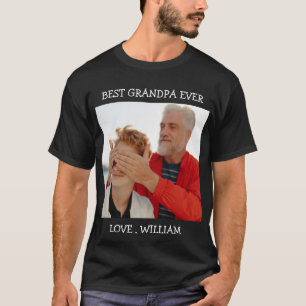 Best Grandpa Ever Father's Day Custom Photo text T-Shirt