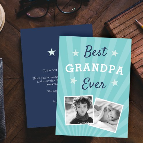 Best Grandpa Ever  Fathers Day Flat Photo Card