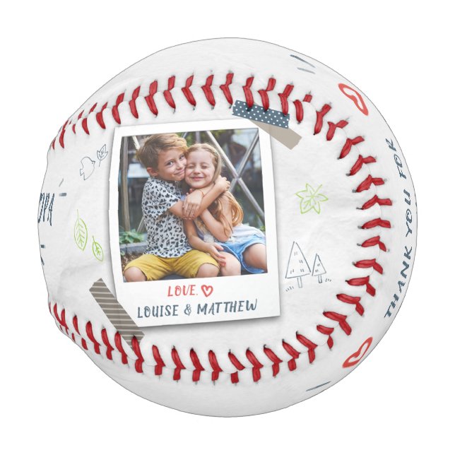 Best Grandpa Ever Fathers Day Kids Photos Baseball (Front Right)