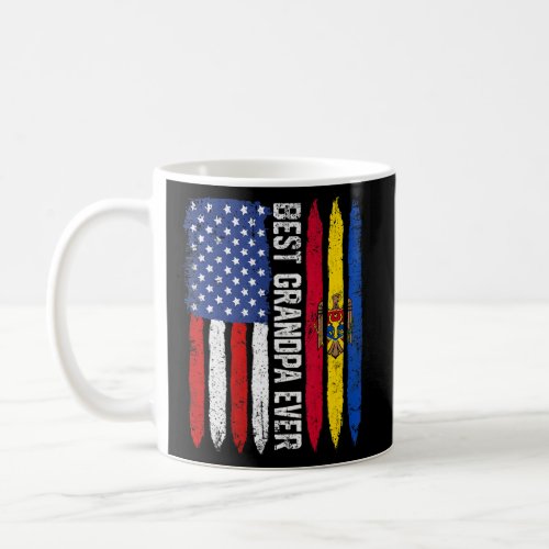 Best Grandpa Ever  Fathers Day Moldova Us Flag  Coffee Mug