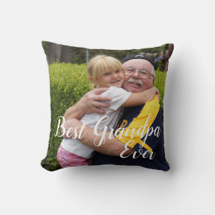 Best Grandpa Ever Fathers Day Photo Throw Pillow