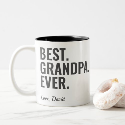 Best Grandpa  Ever Fathers Day Photo Two_Tone Coffee Mug