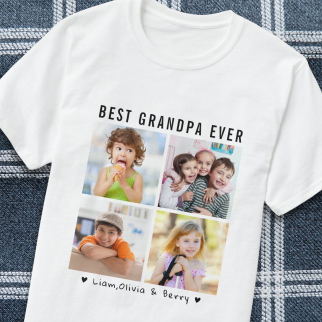 Best Grandpa Ever Four Photo Keepsake Gift T-Shirt (Best Grandpa Ever Four Photo Keepsake Gift T-Shirt
)