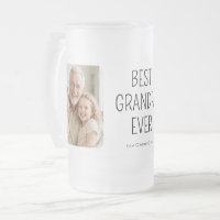 Best Grandpa Ever Frosted Minimalist Photo Beer