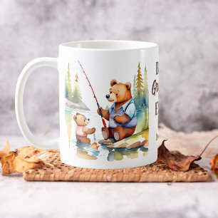 Best grandpa ever gifts cute fishing teddy bear coffee mug