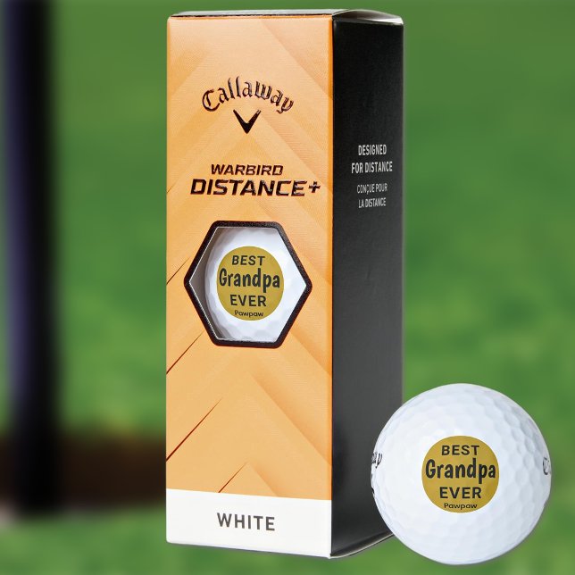 Best Grandpa Ever Gold and Black Callaway Golf Balls (Creator Uploaded)