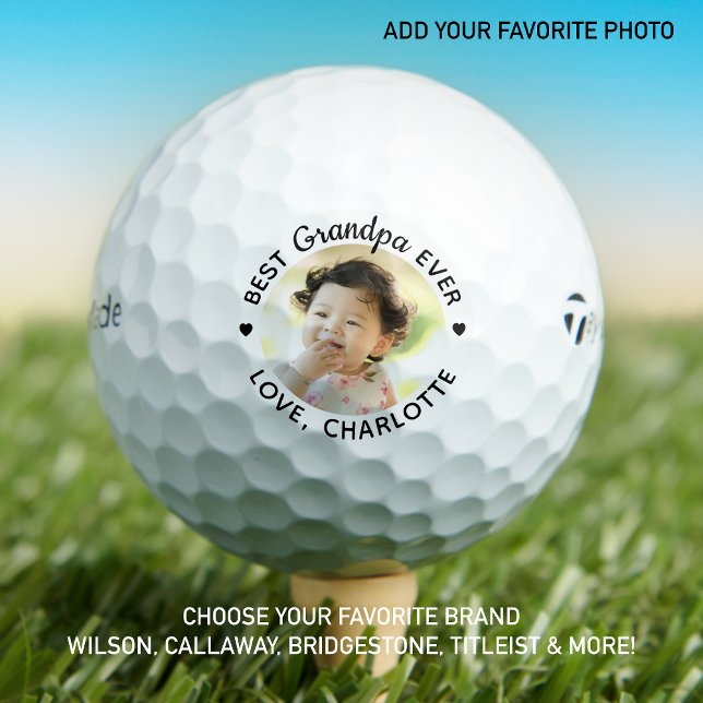 Best GRANDPA Ever - Golf Lover Personalized Photo Balls (Creator Uploaded)