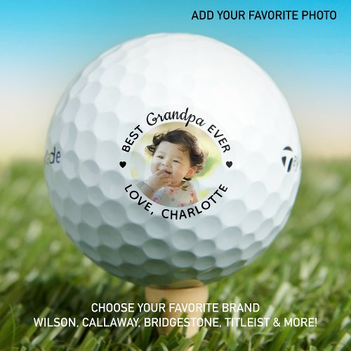 Best GRANDPA Ever _ Golf Lover Personalized Photo Golf Balls
