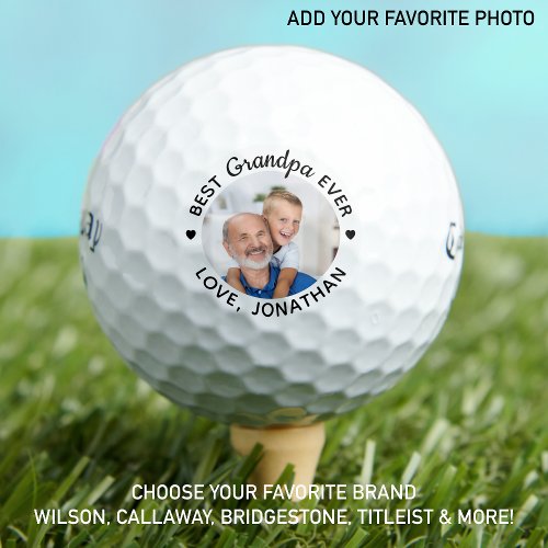 Best GRANDPA Ever _ Golfer _ Personalized Photo Golf Balls