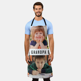 Best Grandpa Ever Grandchildren 2 Photo Collage Apron