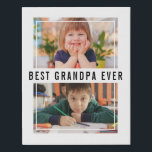 Best Grandpa Ever Grandchildren 2 Photo Collage Faux Canvas Print<br><div class="desc">Best grandpa Ever  Faux Canvas Print to express your love to granddad personalized with 2 favorite photos. Makes a great gift for holidays, grandpa birthday, grandparents day  and father's day.</div>