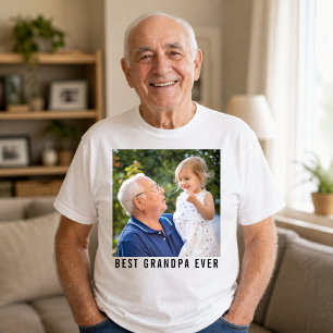 Best Grandpa Ever Grandfather And Baby Photo    T-Shirt