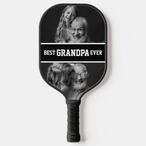 Best Grandpa Ever Grandfather Gift Photo Custom Pickleball Paddle