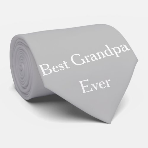 Best Grandpa Ever Grandfather Light Gray Gray Neck Tie