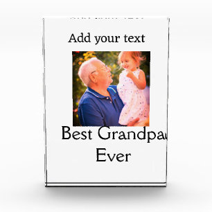 Best Grandpa ever grandfather photo name gifts tex