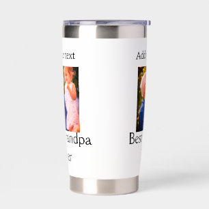 Best Grandpa ever grandfather photo name gifts tex Insulated Tumbler