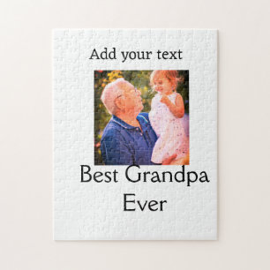 Best Grandpa ever grandfather photo name gifts tex Jigsaw Puzzle