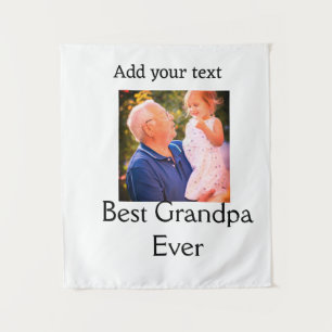 Best Grandpa ever grandfather photo name gifts tex Tapestry