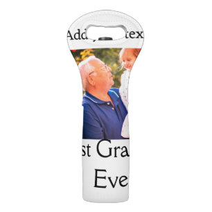 Best Grandpa ever grandfather photo name gifts tex Wine Bag
